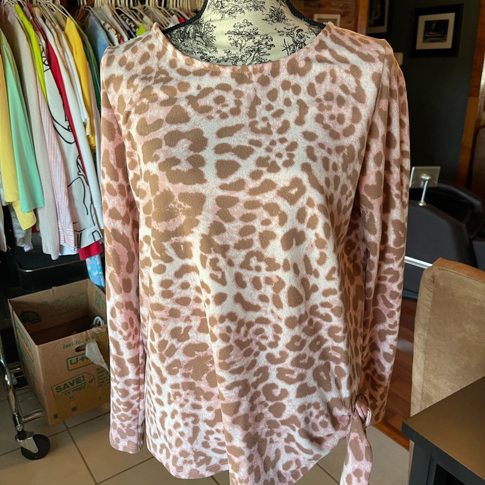Belle by Kim Gravel Animal Print Top